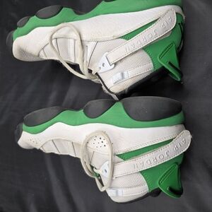 Jordan‎ Green and White Athletic Shoes with Futuristic Design